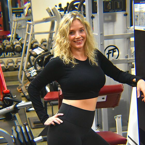 Laura Martin, ISSA Certified personal trainer, at the gym